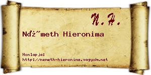 Németh Hieronima névjegykártya